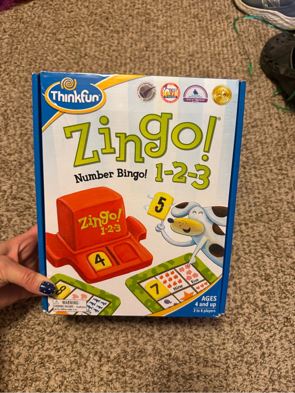 Think! Zingo! 1-2-3 Number Bingo - Blue, Green, Red, Yellow